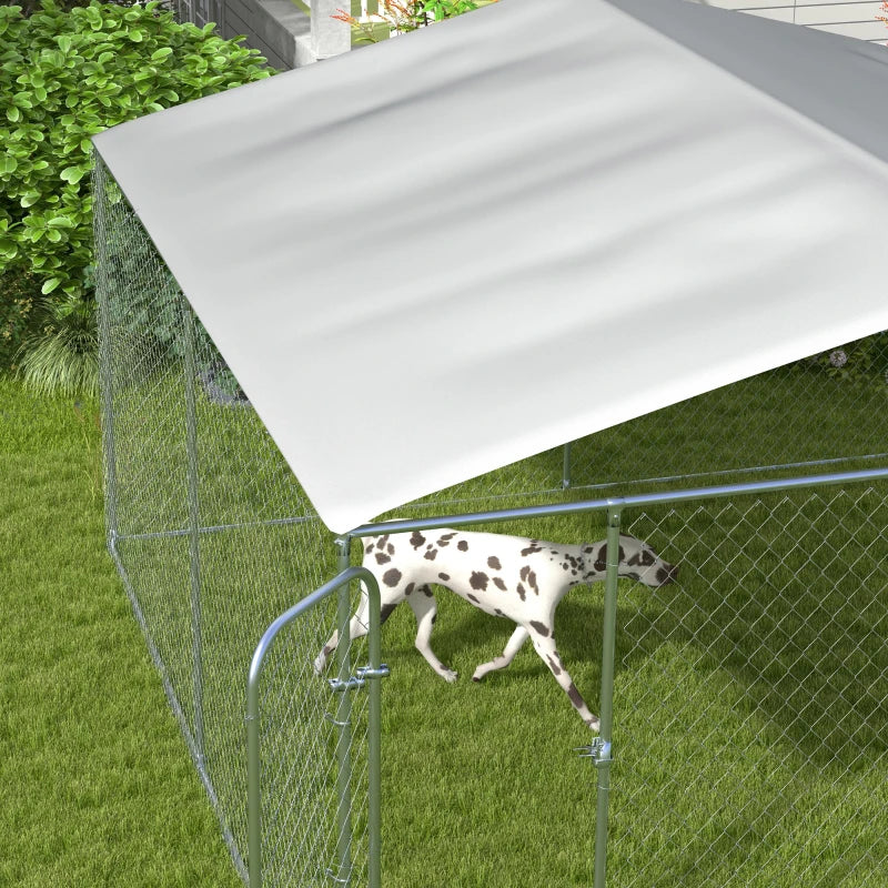 13' x 13' x 7.5' Lg Galv Steel Dog House, Door, Roof, Playpen Kennel Shelter Heavy Duty Outdoor