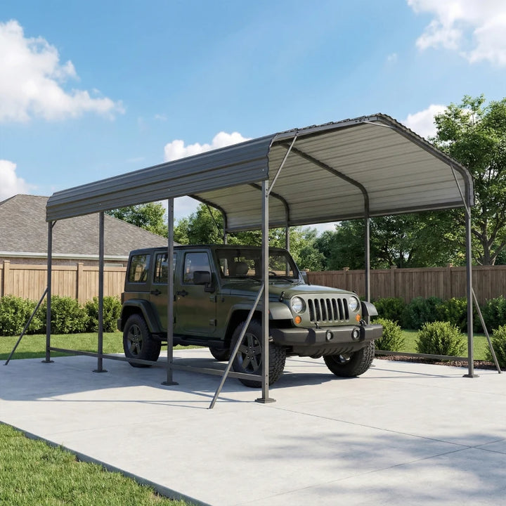 10 x 15 FT Metal Carport Canopy - Heavy Duty Weather Resistant Vehicle Shelter