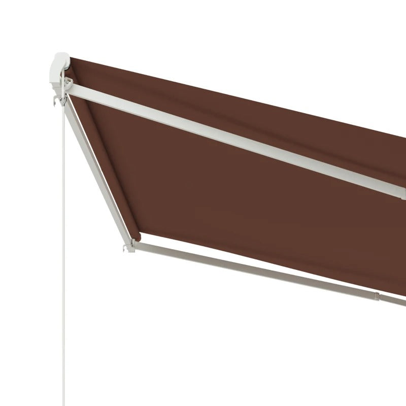 13' x 10' Electric Retractable Awning Sun Shade Canopy w Remote, Aluminum for Patio Deck Brown