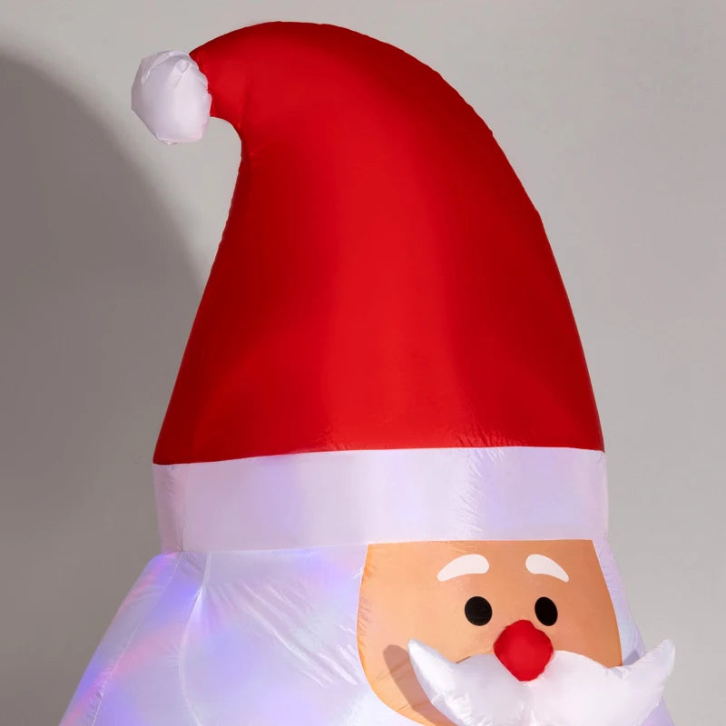 NEW 6ft Inflatable Holiday Christmas Outdoor Blow Up Lawn Display w Colourful Lights, Sitting Santa