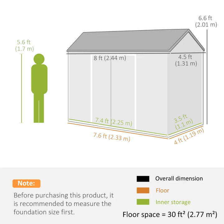Resin Garden Shed Wood-Effect Outdoor Storage with Floor and Lockable Doors - Spacious Weather-Resistant Storage