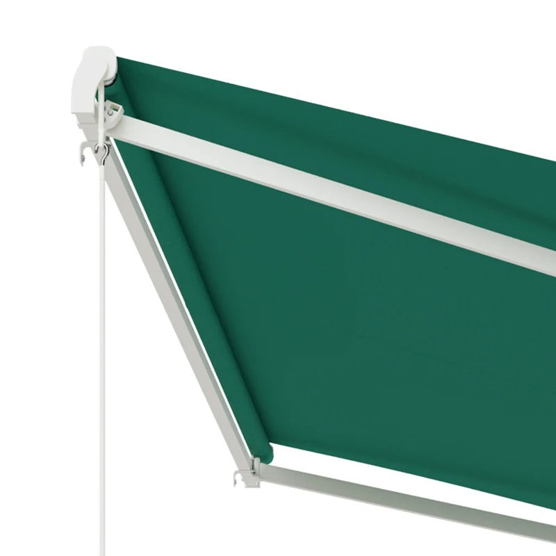 13' x 10' Electric Retractable Awning Sun Shade Canopy w Remote, Aluminum for Patio Deck Green