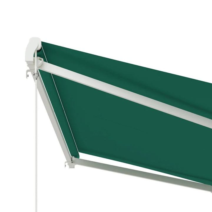 10' x 8' Electric Retractable Awning Sun Shade Canopy w Remote, Aluminum for Patio Deck, Green