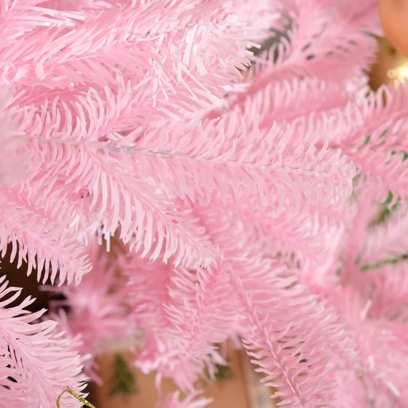 5ft 576-Tip Lush Unlit Classic Shape Artificial Christmas Holiday Tree, Base, Xmas Decor, Pink