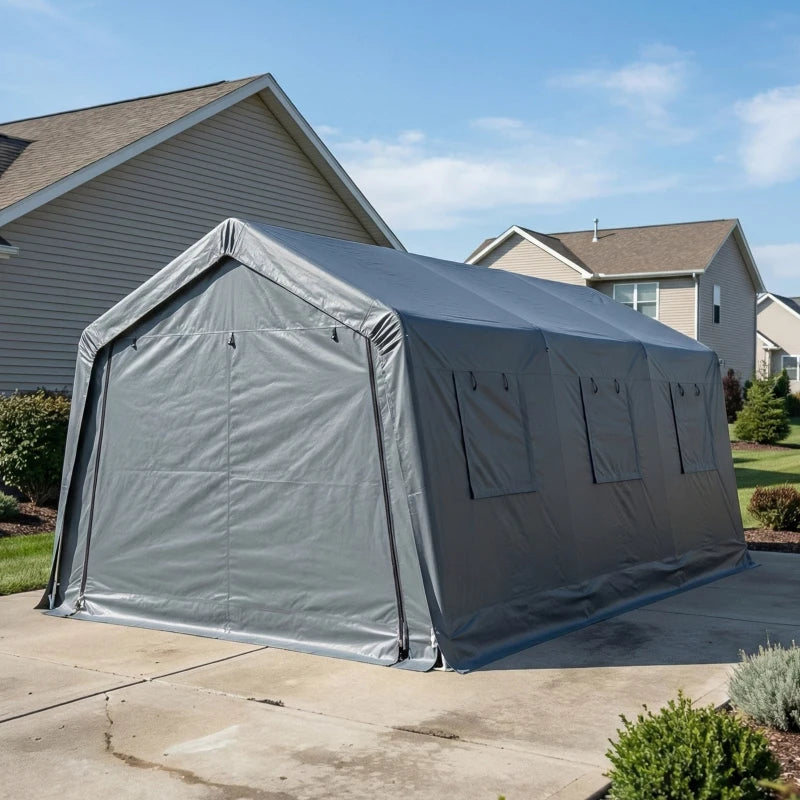 20 x 13 Ft Portable Carport Shelter - Weather-Resistant Steel Frame Garage