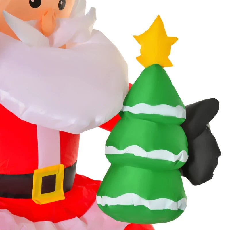 6ft Inflatable Holiday Christmas Outdoor Blow Up Light Decoration, Santa Riding Polar Bear