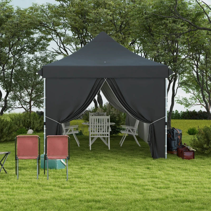 20’ x 10’ Pop-Up Portable Event Party Wedding Tent Gazebo Canopy w Case, Sand Bags, Walls, Grey