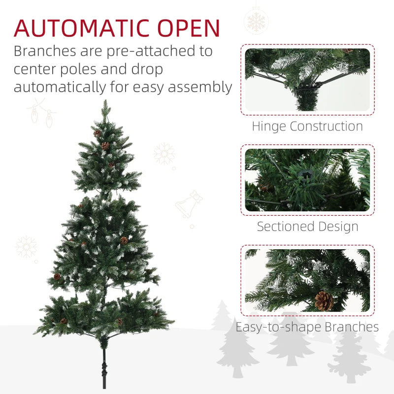 NEW 6ft Full 1078-Tip Prelit Artificial Tree, 450 LED Dual Colour Lights, Christmas Holiday, Green