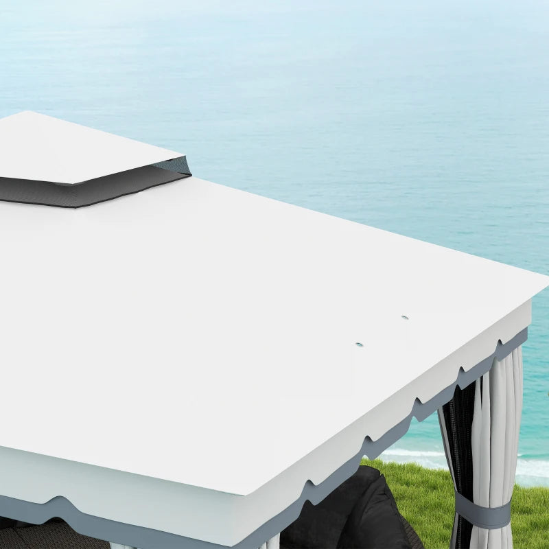 Double Roof Patio Gazebo Canopy 10' x 12' - UV Protection & Privacy Outdoor Shelter