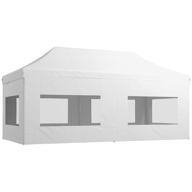 20' x 10' Folding Pop Up Canopy Tent with Sidewalls - Portable UV Protection Outdoor Shelter
