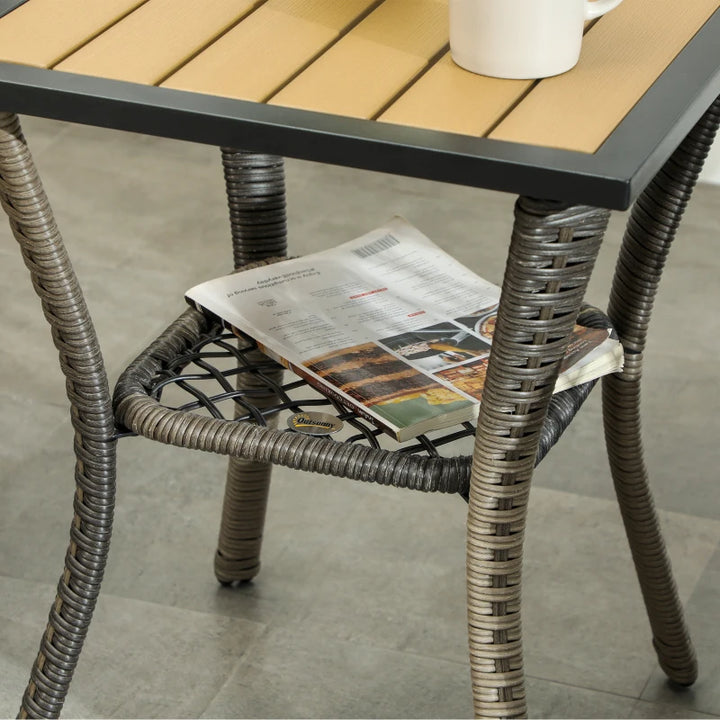 3-Piece Outdoor Bistro Set Wicker Patio Furniture with Swivel Glider Chairs - Cozy Small Space Seating