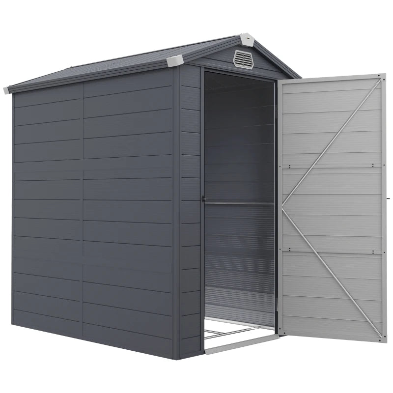 4.5' x 6' Plastic Garden Storage Shed with Latch Door - Durable Outdoor Tool Storage