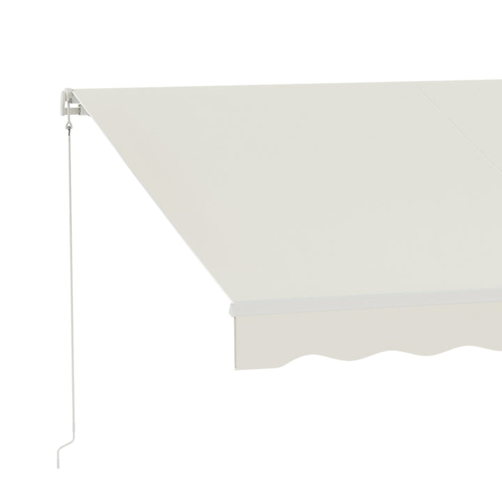 12' x 10' Electric Retractable Awning Sun Shade Canopy, Remote, Outdoor Patio Deck, Cream White