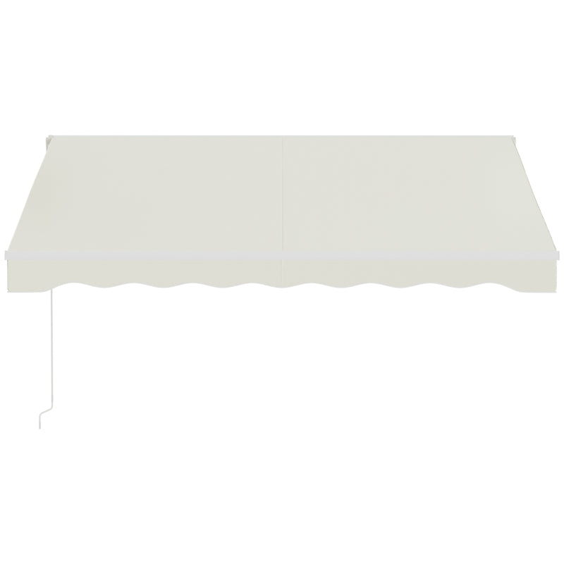 10' x 8' Electric Retractable Awning Sun Shade Canopy w Remote, Outdoor Patio Deck, Cream White