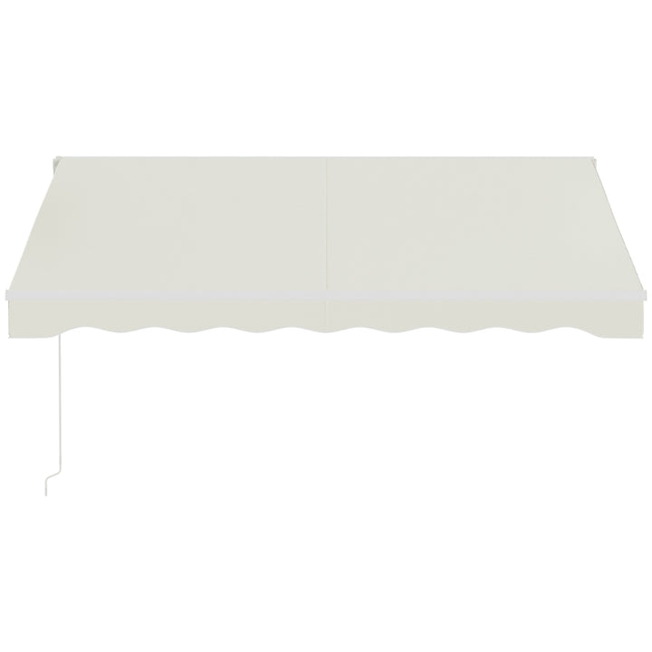 10' x 8' Electric Retractable Awning Sun Shade Canopy w Remote, Outdoor Patio Deck, Cream White