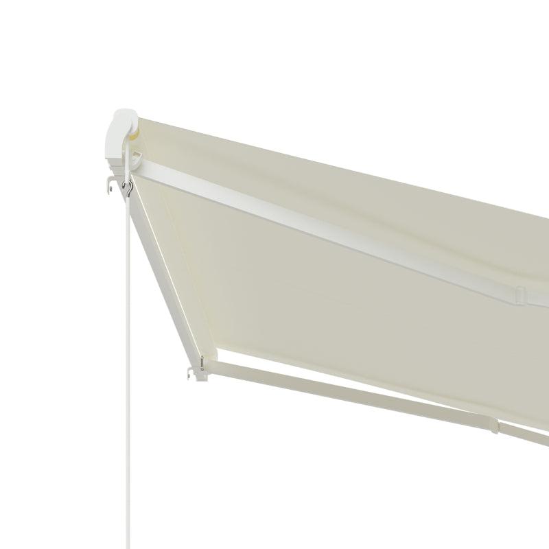 10' x 8' Electric Retractable Awning Sun Shade Canopy w Remote, Outdoor Patio Deck, Cream White