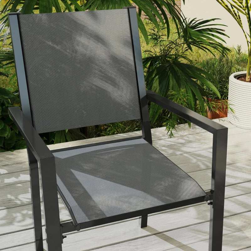 7 Piece Outdoor Dining Set with Stackable Chairs - Durable Rust-Resistant Patio Furniture