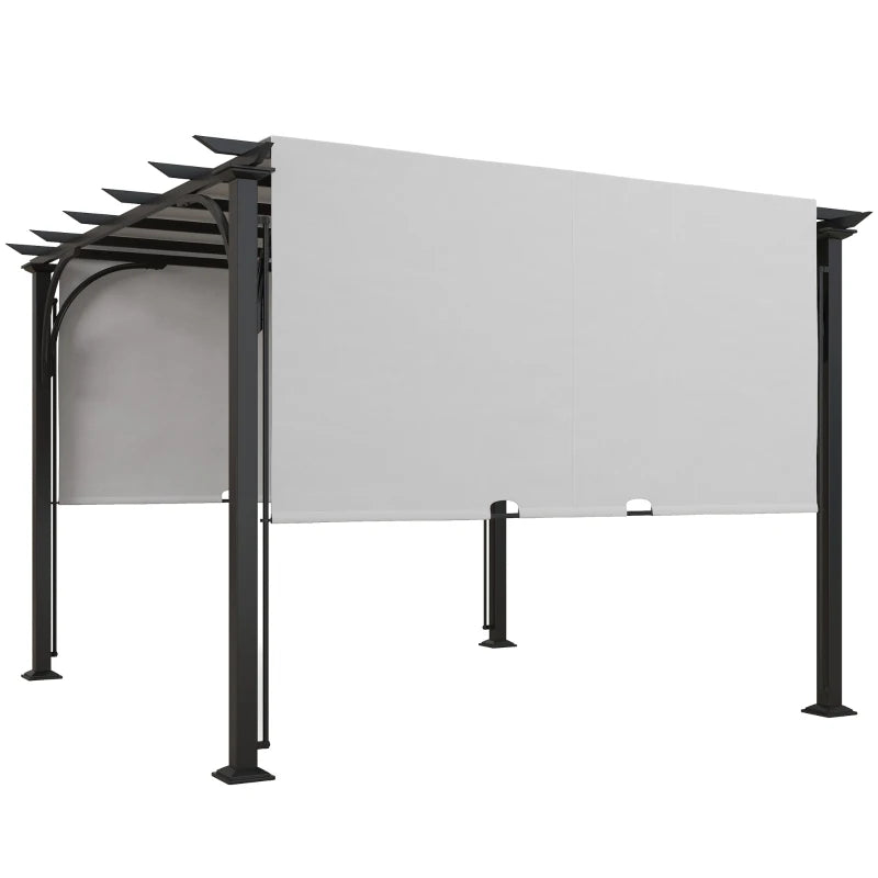 10' x 10' Outdoor Pergola Patio Gazebo Canopy - Adjustable Sun Shelter with Steel Frame