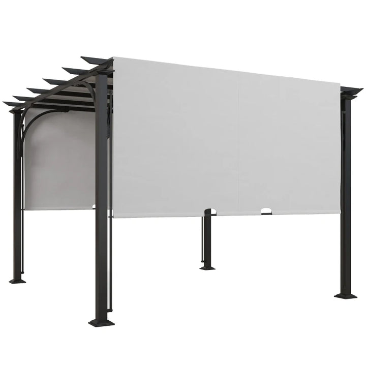 10' x 10' Outdoor Pergola Patio Gazebo Canopy - Adjustable Sun Shelter with Steel Frame