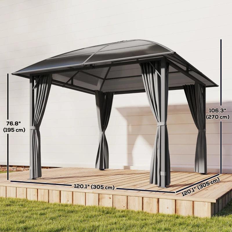 10' x 10' Outdoor Hardtop Gazebo Canopy with UV50+ Roof - Durable Patio Shelter