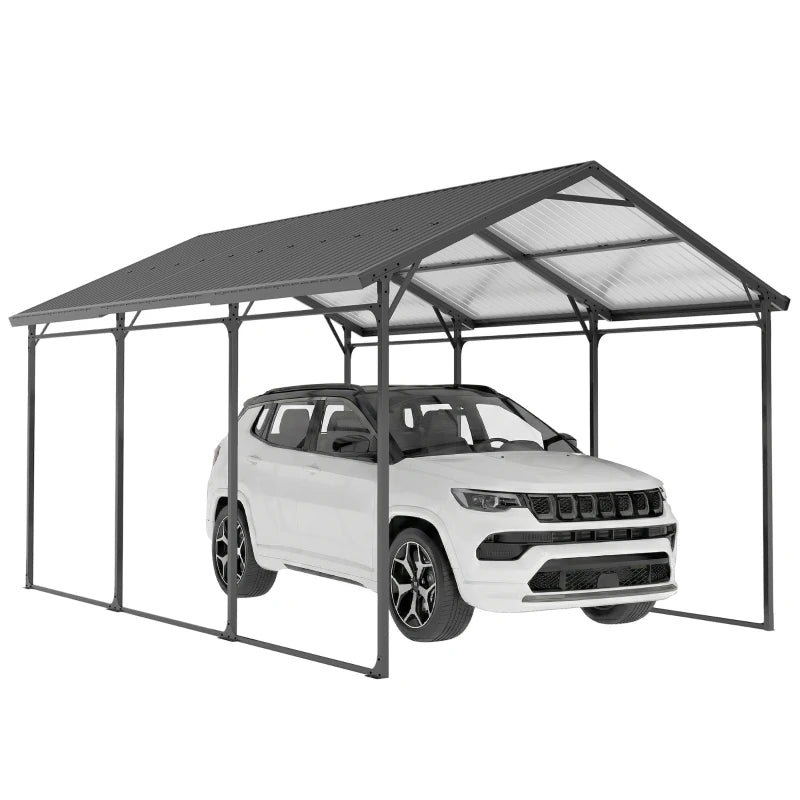 Heavy-Duty 10 x 15ft Metal Carport Canopy - Reinforced Steel Frame & All-Weather Protection
