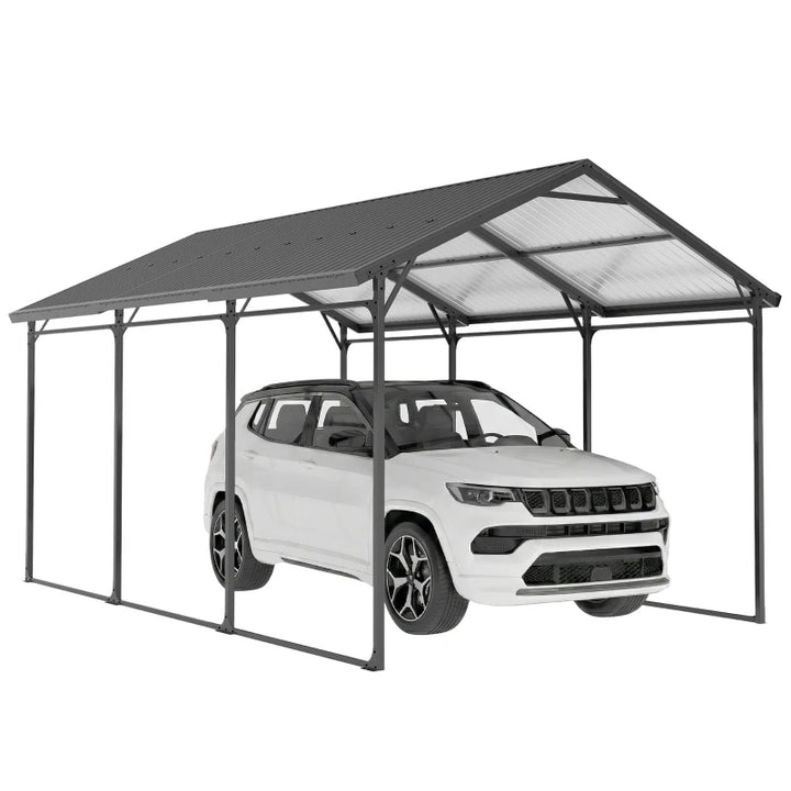 Heavy-Duty 10 x 15ft Metal Carport Canopy - Reinforced Steel Frame & All-Weather Protection