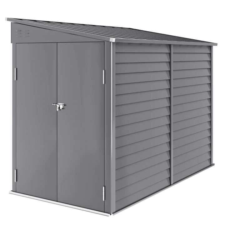 Steel Outdoor Storage Shed 4.6'x9' - Weather Resistant Lockable Garden Tool Shed