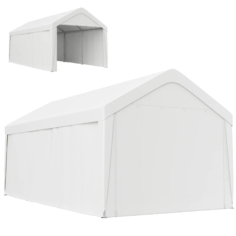 Portable Carport 10 x 20 ft – Weather-Resistant Garage with Roll-Up Doors