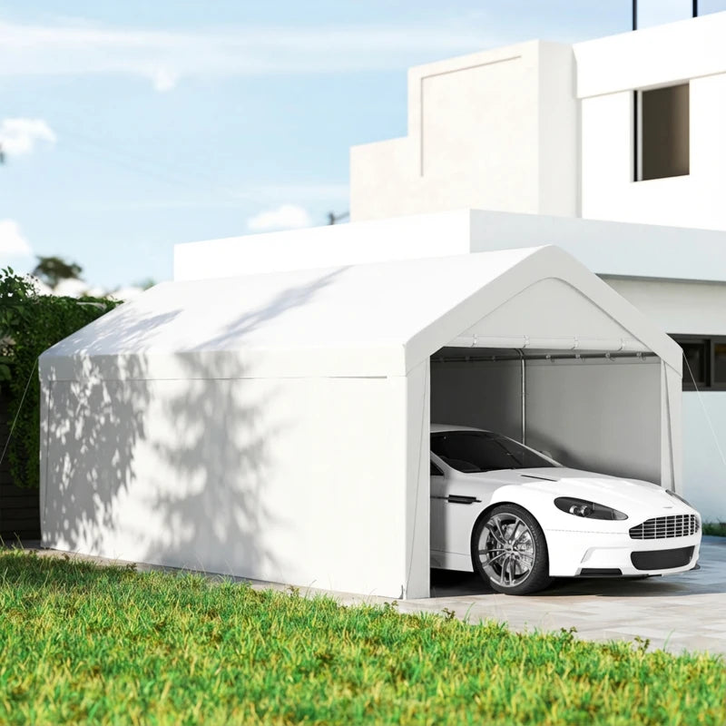 Portable Carport 10 x 20 ft – Weather-Resistant Garage with Roll-Up Doors
