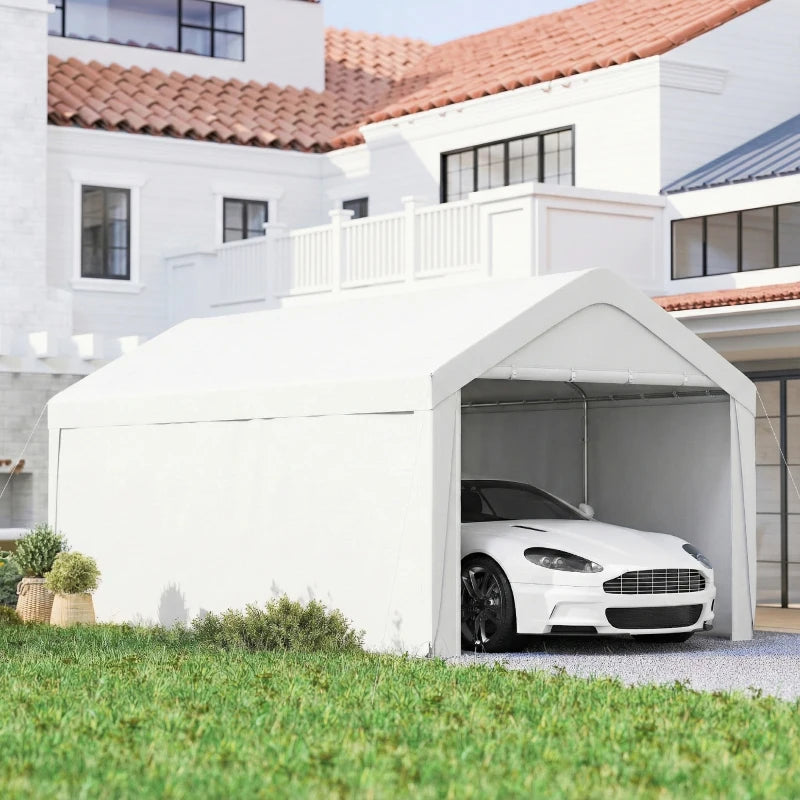 Portable Carport 10 x 20 ft – Weather-Resistant Garage with Roll-Up Doors