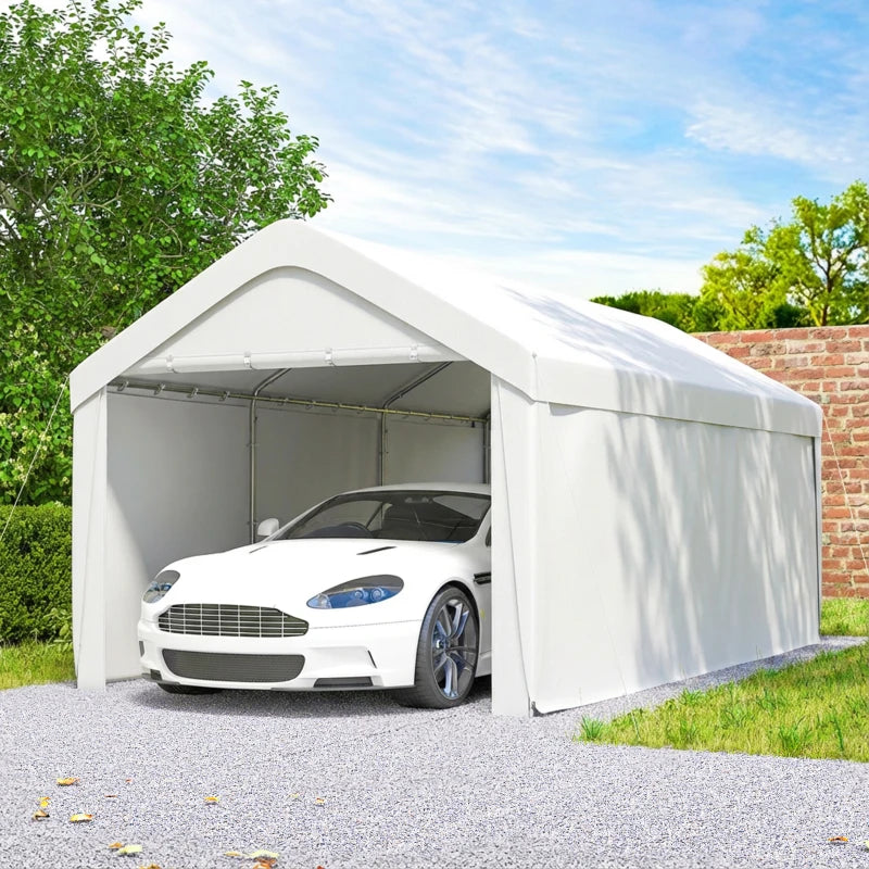 Portable Carport 10 x 20 ft – Weather-Resistant Garage with Roll-Up Doors