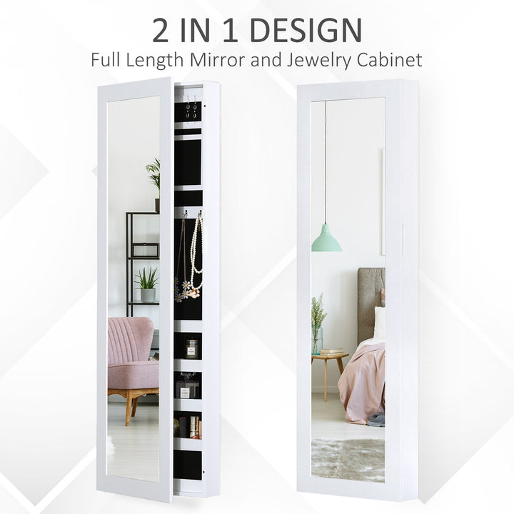 Mirrored Hanging Wall Cabinet - White