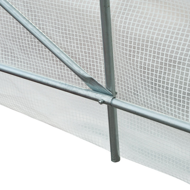 14.8' x 6.6' x 6.6' Walk-in Dome Tunnel Greenhouse w Door, Plants Flowers Outdoor Garden, White