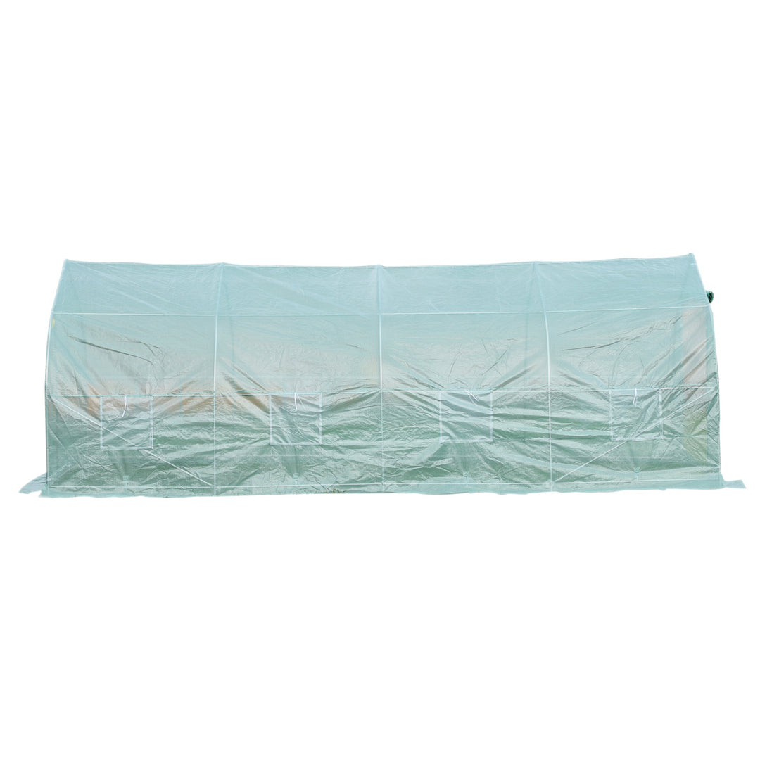 19.5' x 10' x 7' Large Heavy Duty Walk-in Tunnel Greenhouse w Door Windows Outdoor Garden Green