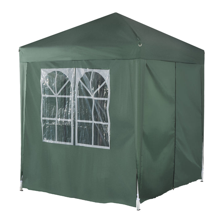 6.6’ x 6.6’ Pop-Up Portable Event Party Wedding Tent Gazebo Canopy w/ 4 Walls, Windows - Green