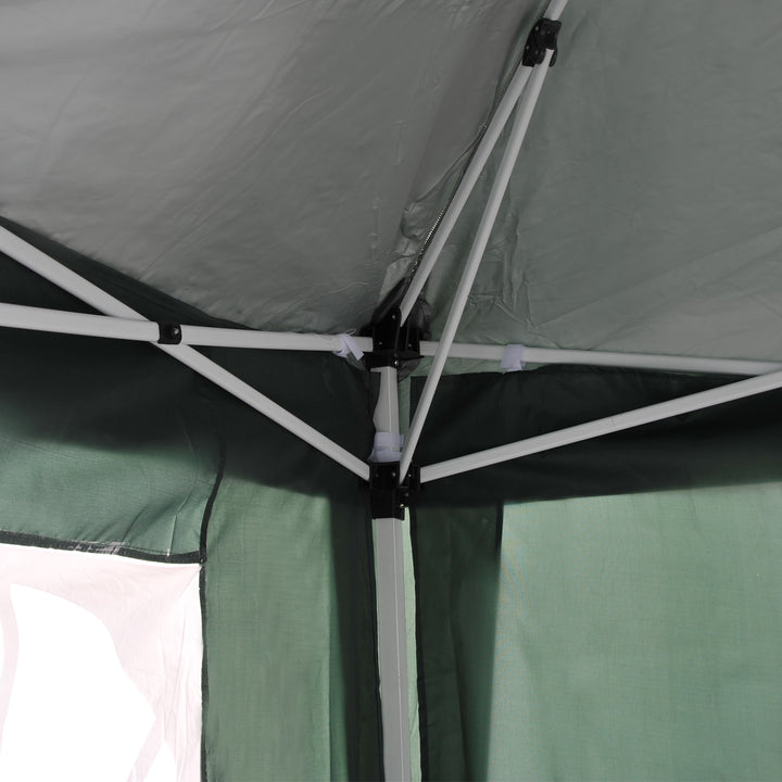 6.6’ x 6.6’ Pop-Up Portable Event Party Wedding Tent Gazebo Canopy w/ 4 Walls, Windows - Green