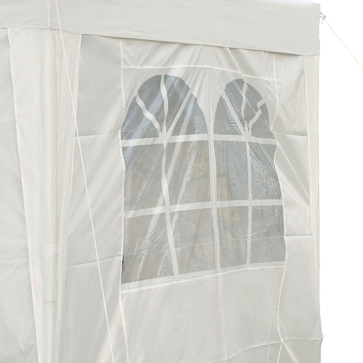 6.6’ x 6.6’ Pop-Up Portable Event Party Wedding Tent Gazebo Canopy w/ 4 Walls, Windows - White