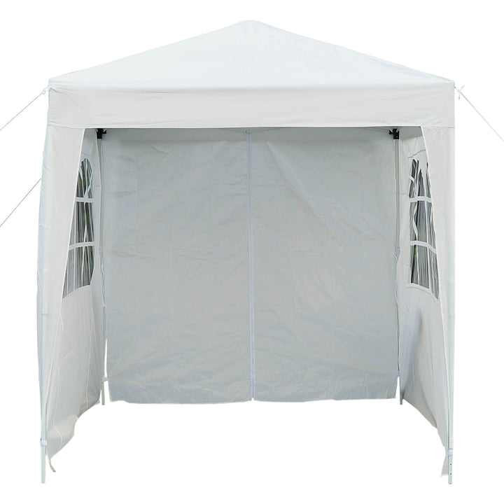 6.6’ x 6.6’ Pop-Up Portable Event Party Wedding Tent Gazebo Canopy w/ 4 Walls, Windows - White