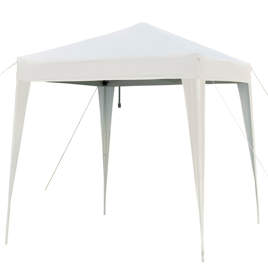 6.6’ x 6.6’ Pop-Up Portable Event Party Wedding Tent Gazebo Canopy w/ 4 Walls, Windows - White