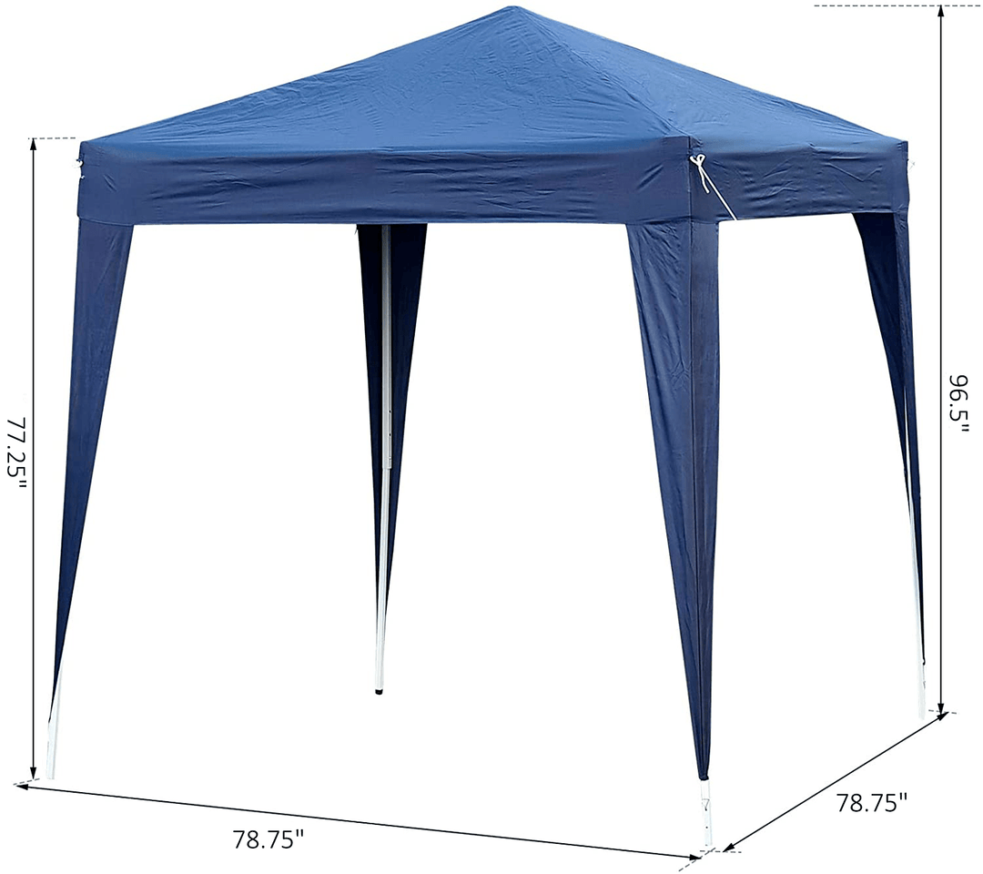 6.6’ x 6.6’ Pop-Up Portable Event Party Wedding Tent Gazebo Canopy w/ 4 Walls, Windows - Blue