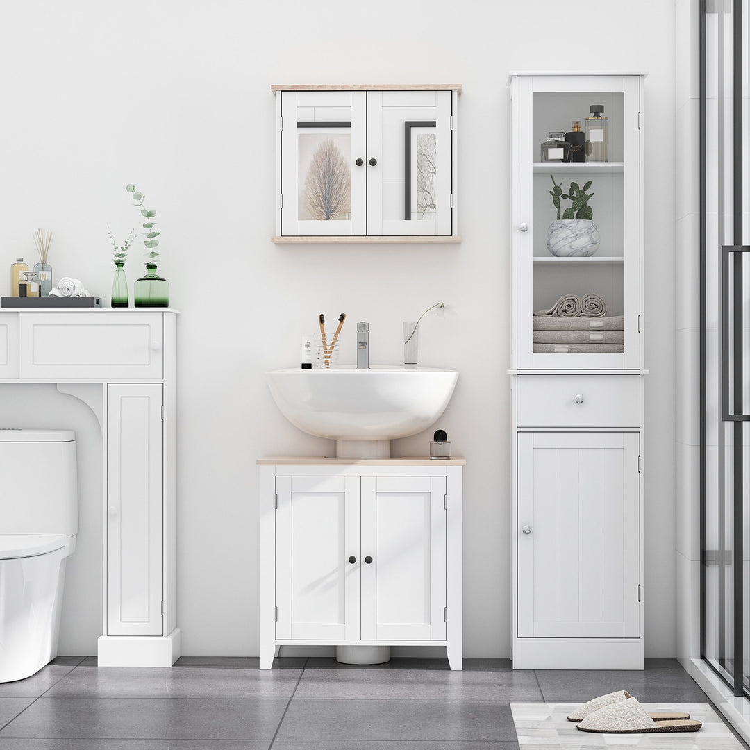 Bathroom Storage Cabinet w/ Drawer - White