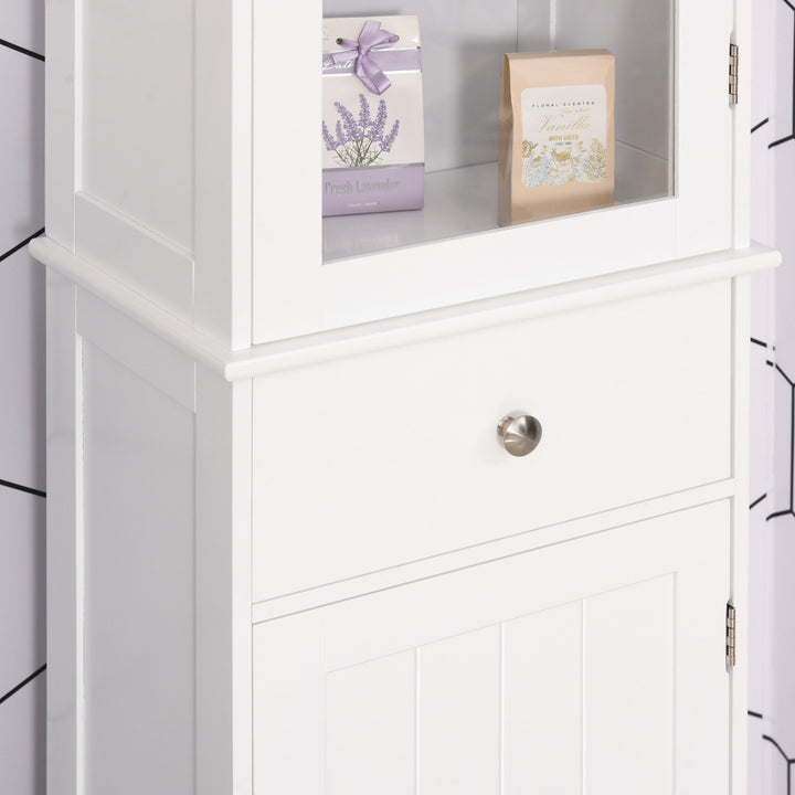 Bathroom Storage Cabinet w/ Drawer - White