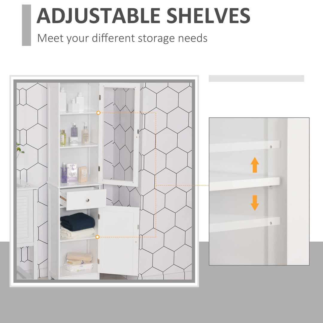 Bathroom Storage Cabinet w/ Drawer - White