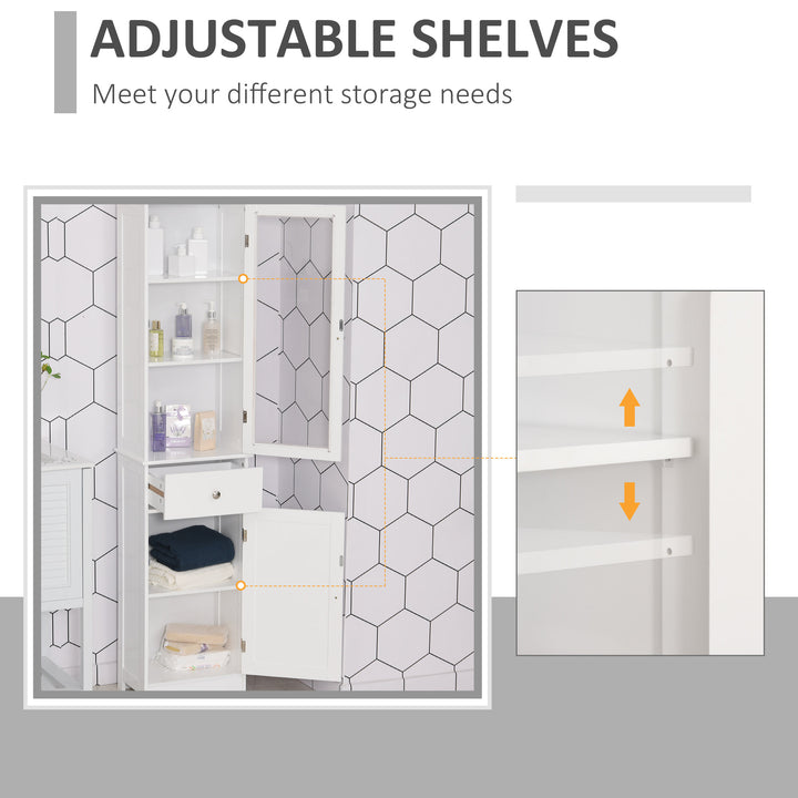 Bathroom Storage Cabinet w/ Drawer - White