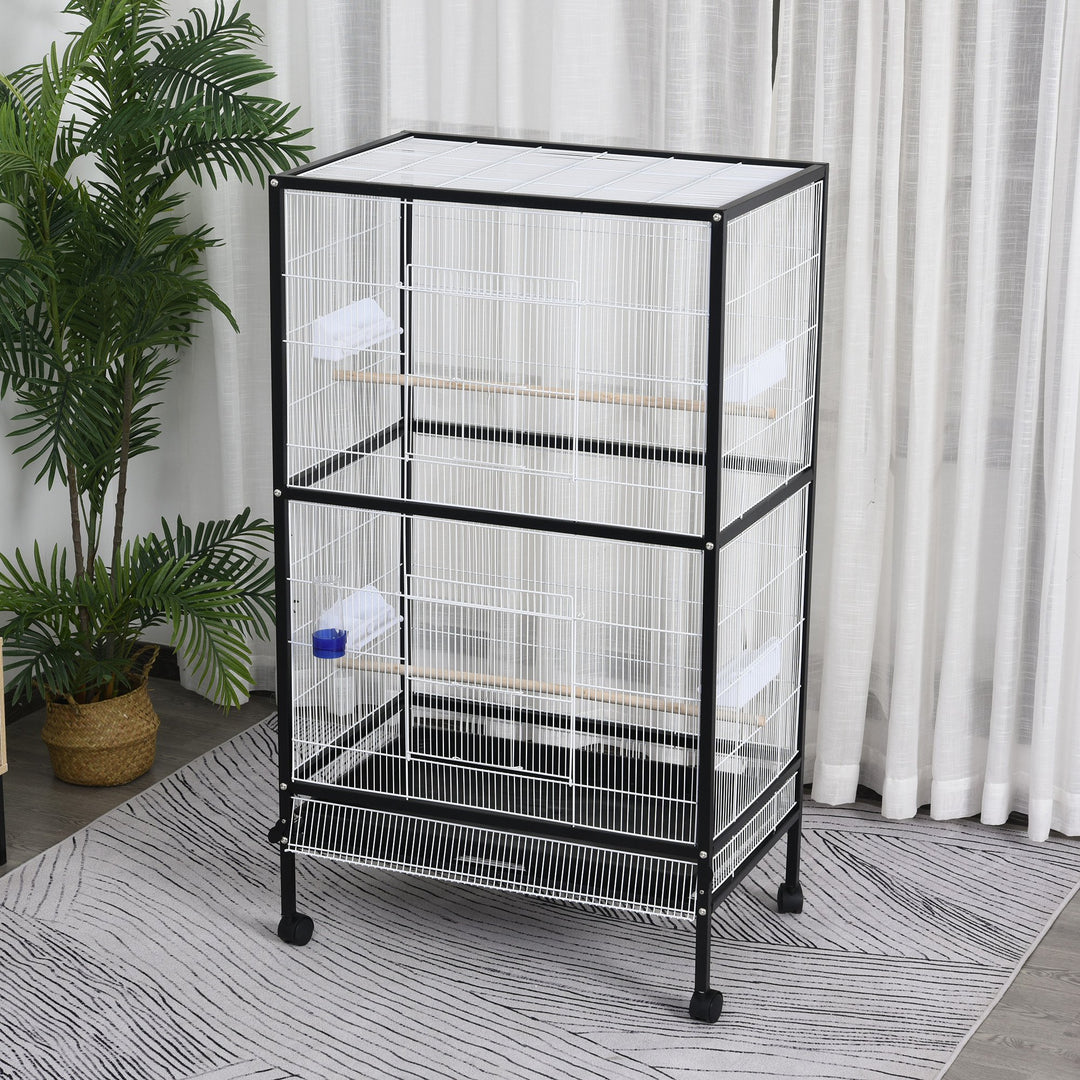 54-Inch Bird Cage - Black and White