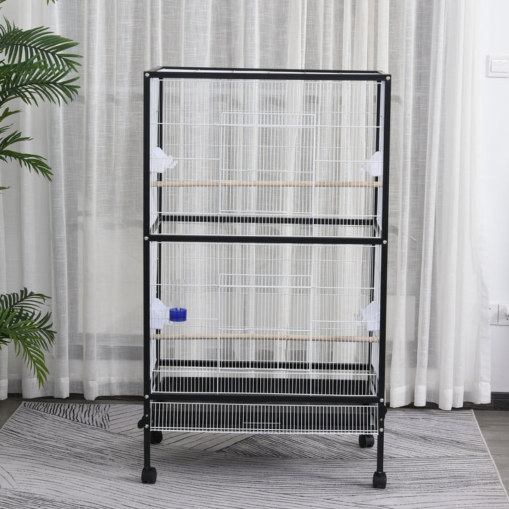 54-Inch Bird Cage - Black and White