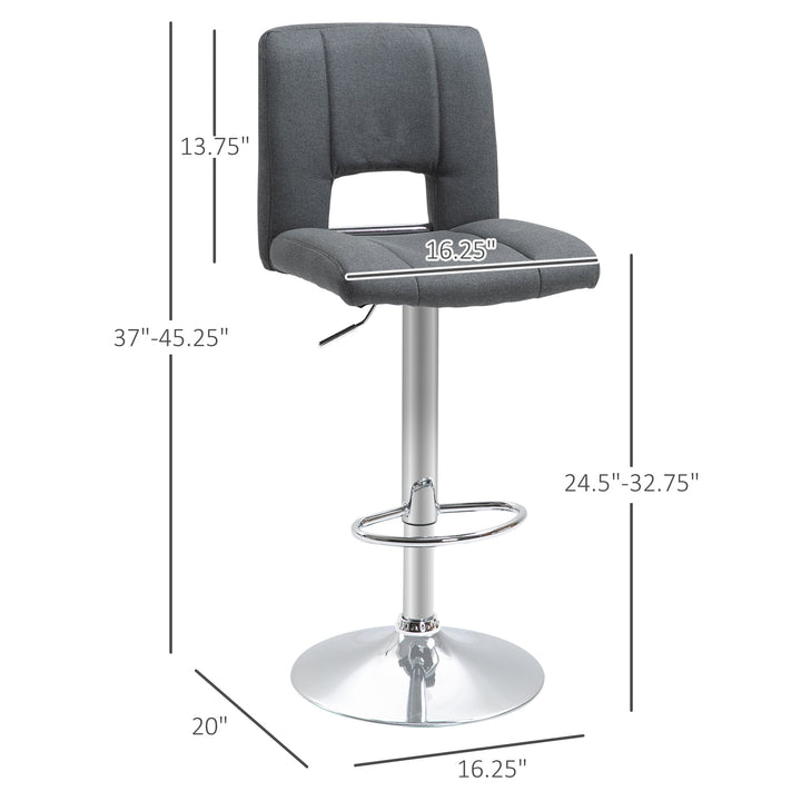 Modern Linen-Style Bar Stool Set - Grey