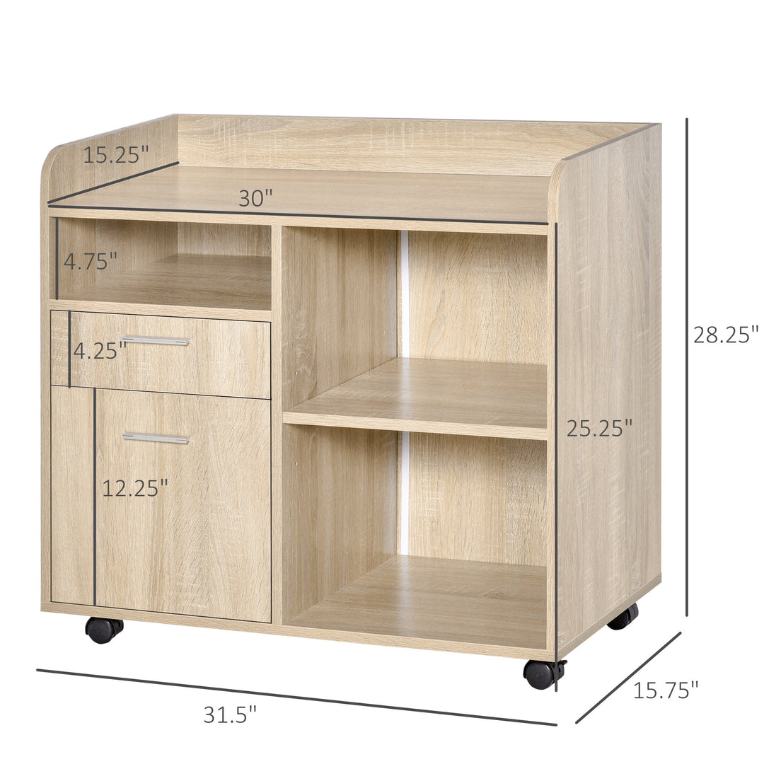 Multipurpose Printer Stand and Filing Cabinet - Oak