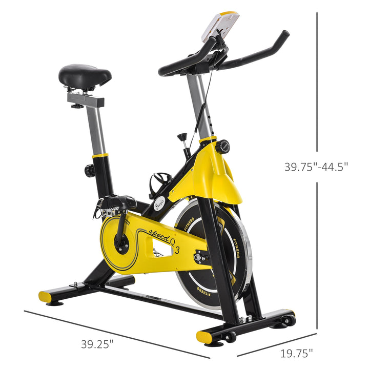 Exercise Bike w/ LCD Monitor - Yellow and Black