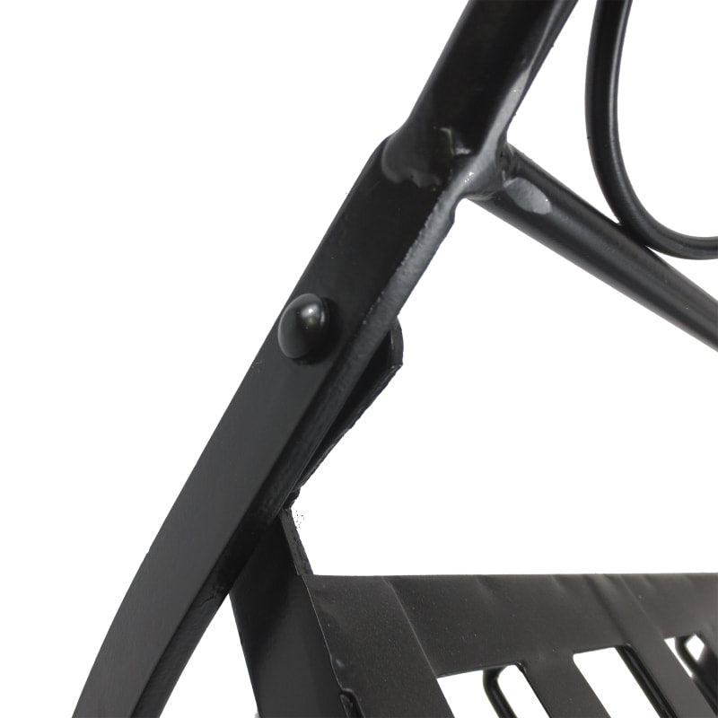 3pc Metal Bistro Set w/ Mosaic Stone, Folding Chairs for Patio Deck Cafe Balcony Porch - Black